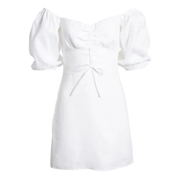 Reformation | Dresses | Reformation Kathryn Linen Mini Dress In White Size  | Poshmark